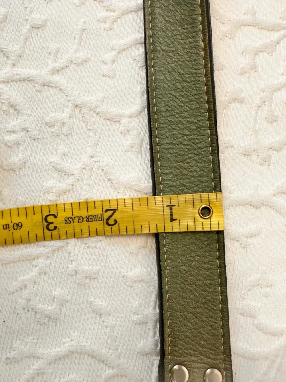 Olive Green Leather Waist Belt with Antiqued Buckle